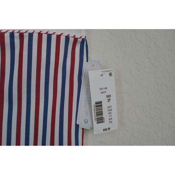Edgehill Collection 2T Smocked American Flag One Piece Outfit Jon Jon Boys NWT - Picture 5 of 6